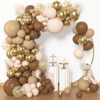 Boho Neutral Brown Nude Gold Latex Balloon Garland Arch Kit for Safari Teddy Bear Babyshower Birthday Party Decorations Supplies