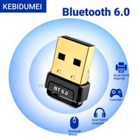 KEBIDUMEI USB Bluetooth 6.0 Wireless Adapter Compatible with Win 11/10/8.1 for Wireless Mouse Keyboard Headset Driver Free