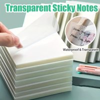 50 Sheets Transparent Sticky Notes, Repeatedly Pasted Without Displacement,Learning Notes, Efficient Daily, Office Use