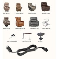 For Okin, Limoss Lazboy, Pride Compatible 2 Pin Connector 6.6 Feet Power Cord For Recliner Chairs Extension Cable-【A74Z Miuai】