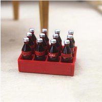 1/12 Dollhouse Miniature Accessories Mini Coke Bottle with Tray Simulation Drinks Model for Doll House Decoration ob11