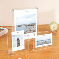 New Transparent Acrylic Photo Frame Tilted Design Modern Picture Frame Clear Poster Display Stand Desktop