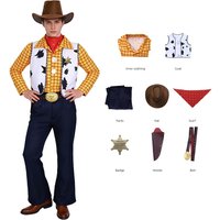 Costume de cosplay Woody Jessie, tenue de couple cowboy et cowgirl, pour Carnaval, Comic-Con, Halloween, avec chapeau et accessoires Takerlama