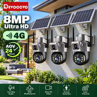 Solarbetriebene, kabellose 4G-4K-PTZ-IP-Kamera mit Dual-Objektiv, 8 MP, batteriebetrieben, für den Außenbereich, mit automatischer Verfolgung, Fernzugriff, Nachtsicht, wetterfester Kamera, Lösung für