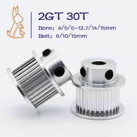 30Teeth GT2 Timing Pulley Bore 4/5/6~12/14/15mm 2M Tooth Belt Width 6/10/15mm 3D Printer Parts Synchronous Wheels 2GT Pulley 30T