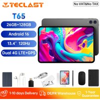 Tablette Teclast T65 Android 16 13,4" 6 Go de RAM 128 Go de ROM 120 Hz 1920x120 IPS T7280 8 cœurs 4G LTE 8000 mAh Type-C GPS 13 MP