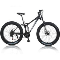 Kalosse Full Suspension Steel Snow Bike, Disc Brakes, 30 Speed Fat Bicycle, 26X4.0 Inches