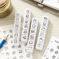 1pc/6 Pcs Cartoon Color Teacher Seals Commendation Award Seal Evaluation Stationery Scrapbook Supplies for Classroom