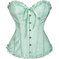 New Colors Corset Top Women Victorian Sexy Bustier Vintage Jacquard Ruffled Trim Boned Overbust Korset Gothic Basques Costume