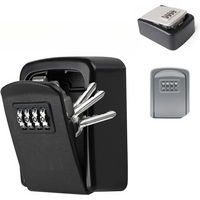 Metal Key Lock Box Outdoor Wall Mounted Keychain Storage Box 4 Digit Combination Password Safe Storage Secret Safe