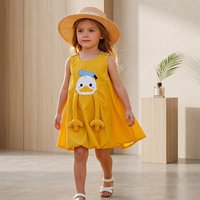 (0-6years Old) Summer Cute Duck Sleeveless Dresses for Baby Girls Floral Dresses Toddler Princess Dress Birthday Party Clothes