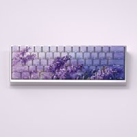 Wisteria Flowers Keycaps do klawiatury mechanicznej PBT 5-stronny barwnik Sub Cherry Profile Boczne podświetlenie z nadrukiem Fioletowy Ajazz AULA F75