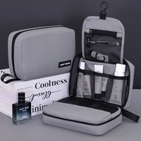 Men Foldable Toiletry Bag Travel Business Layered Multiple Pockets Cosmetic Makeup Cases Male Hanging Storage Organizer Wash Bag