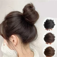 1PC Synthetic Hair Elastic Rubber Band Fake Hair Bun Clip in on Hair Tail Extension Updo Hair Piece Ponytail For Women Girls