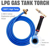 LPG Tank Welding Torch Gun 1300℃ High Temperature Adjustable Copper Aluminum Soldering Tool for Precious Metal Melting Work