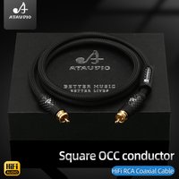 HiFi 75 ohm RCA Coaxial Cable Square OCC Conductor High Fidelity Sound Quality Audio Cable Gold Plated RCA Plug Cable