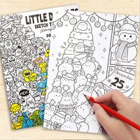Doodle Drawing Book, Filled with Whimsical Doodle Designs, Suitable for Tracing, Coloring, and Creative Expression, Is an Ideal Choice for Art Enthusiasts, Those Seeking Stress Relief, and Hobbyists