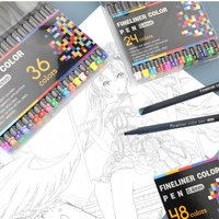 12/24/36/48/60/100 Color Set 0.4mm Micro Tip Fineliner Pen Drawing Painting Professional Sketch Fine Line Art Marker Kids Gift