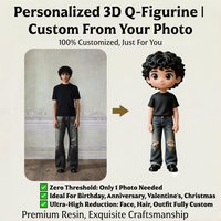 Customize your own 3D Q-version figure with a photo, a unique gift and keepsake ornament for all holidays, birthdays, and Vale
