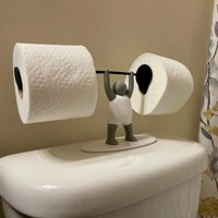 Weightlifting Man Toilet Paper Holder Funny Novelty Bathroom Tissue Roll Holder Cute Figurine Stand for Home Kitchen Toilet 1pc