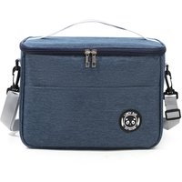 Insulated Thermal Bento Bag Aluminum Foil Thickened Lunch Box Cooler Bag with Rice Spoon and Shoulder Strap Reusable 1 Pack