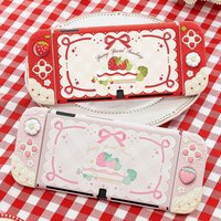 Cartoon Switch Ns2 Oled Protective Case Split Joycon Silicone Cover Anti Slip Drop Pink Strawberry Protective Case Accessories