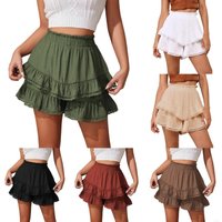 Women's Ruffle Tiered Skorts Elastic Waist Flowy Crochet Casual Athletic Golf Layered Cake Skirt Shorts 6XDA