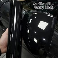 PET Gloss Black Vinyl Wrap Film Black Bright Color Sticker Car Motorcycles Body Styling Decals Decoration Stickers Accessiries