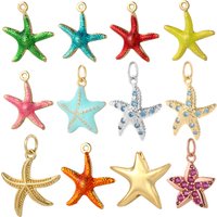 Bohemian Starfish CZ Charms for Jewelry Making Summer Beach Dijes Diy Woman Bracelet Necklace Earrings Accessories metal charms