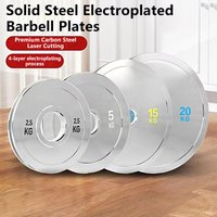 New Product Gym Fitness Free Weight Lifting Silver Discs Cast Iron Stainless Steel Electroplated Barbell Calibrated Weight Plate