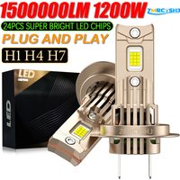 H7 H4 H1 LED Headlight Bulbs CANBUS Car Lights 7535 Chips Turbo High Power Auto Spotlights Mini Headlamp +800% Bright 12V 24V