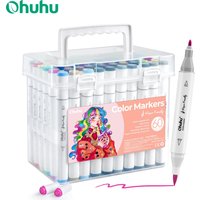 Ohuhu-Marker, papierfreundliche Malmarker auf Wasserbasis, 60 Farben, Dual-Pinsel-Fineliner-Spitzen, Marker, Malbücher, Kunstmarker
