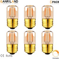 GANRILAND E27 Tubular Led Light Bulbs Gold Tint Warm White 2200K Low Watt 1W 110V 220V Dimmable Indoor Decor Vintage Small Bulb