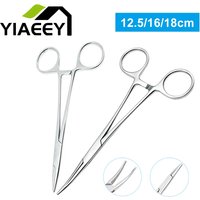 Stainless Steel Locking Forceps Artery Surgical Clamp Curved Straight Tip Fish Hook Pliers Hemostatic Forceps Hand Tools