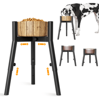 3 Height Adjustable Dog Bowl Stand for Large Dogs,Adjustable Width Metal Elevated Dog Bowls(Bowl Not Included)