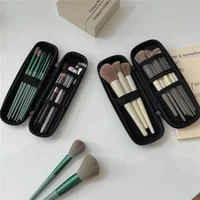 Waterproof Double Zipper Makeup Brushes Case Women Bag Black Cosmetic Storage Bags Portable Travel Brush Holder