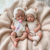 OtardDolls--1PCS/33cm Close Eyes Full Solid bebe reborn de silicona Girl Dolls With Open Mouth Soft Waterproof Newborn Dolls