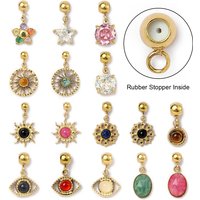 3Pcs/Lot Sun Evil Eye Natural Stone Stainless Steel Diy Clip On Charms Star Flower Women Bracelet Necklace Lobster Pendant
