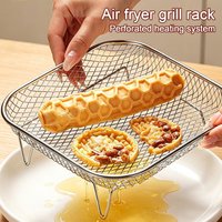 Air Fryer Rack Stainless Steel Stackable Grill Food Dehydrator Basket Air Fryer Accessory Cook Several Food Mesh Basket