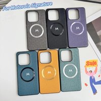 Fabric Leather Phone Magnetic Case for Motorola Signature Edge 70 Ultra Fusion+ 60 Pro 50 Neo G67 G57 Power G56 G66J/Y PU Cover