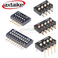 10PCS 1.27mm 2.54mm Pitch KE 1 2 3 4 5 6 8 10 Bit Pin SMD DIP Dial Switch Slide Type Switch Module Black Toggle Switching Switch