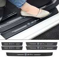 Car Carbon fiber Door Sill Welcome Pedal Stickers For Alfa Romeo STELVIO Giulia 159 Giulietta 147 Mito 156 MTO Car Accessories