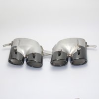 Stainless Steel Black Car Muffler Tail Throat for 16-18 Audi A7 S7/A6 S6 Tailpipe