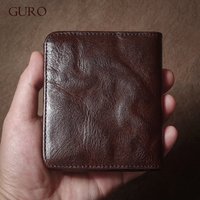 GURO Genuine Leather Wallet High Quality Multi-Card Slots Ultra Slim Lightweight Credit Card Holder Men Women Bifold Money Clip
