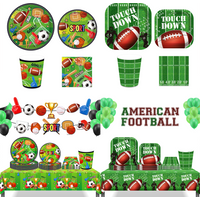 American Football Rugby Sports Party Disposable Tableware Camping Tablecloth Birthday Plates Cups Napkin Festival Party Decor