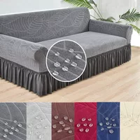 Waterproof Stretch Sofa Skirt Covers, Breathable Couch Covers, Adjustable Elastic Slipcovers for Living Room, Hotel, 1Pc