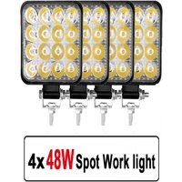 4pcs Car LED Bar Worklight 48W Offroad Work Light 12V Light Fog Lamp 4x4 LED Tractor Headlight Bulbs Spotlight for Truck ATV 4 i