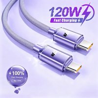 120W 6A Type C To Type C Cable PD Fast Charging USB C Data Cord For iPhone 15 Pro Max Samsung Xiaomi Huawei Quick Charging Cable