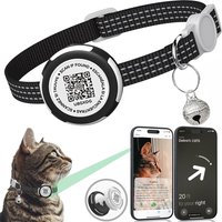 GPS Tracker Cat Collar with Airtag Case & QR ID Tag Dual Protection Reflective Kitten Collar for Cats Gatos Puppy Air Tag Cats