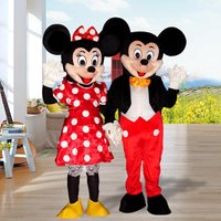 Disney Mickey Minnie Mouse Mascot Costume Cartoon Character Cosplay Fancy Dress Suit Event Carnival Party Show Birthday Gift